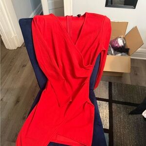 AKIRA Vibrant Red Long Sleeve Dress